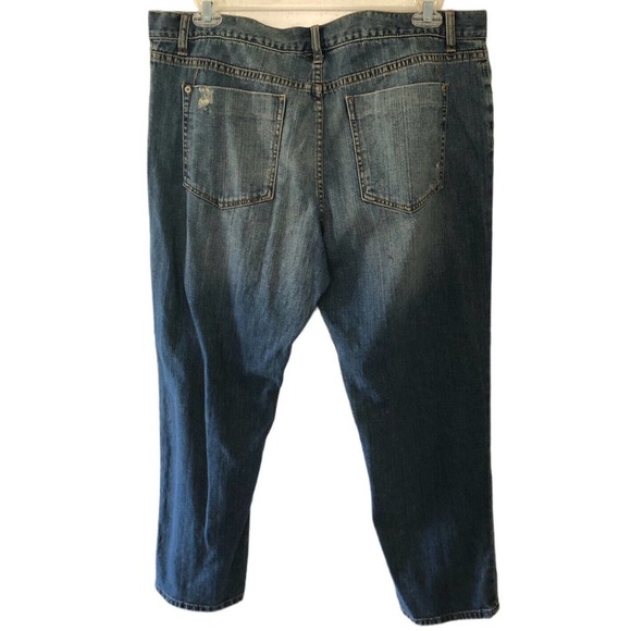 Mossimo Jeans Size 16 Blue Skinny Boyfriend Mid Rise Dark Wash Denim Distressed - Picture 2 of 7